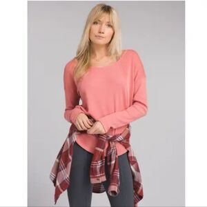 Prana Remi Waffle‎ Pullover in Rhubarb Size Medium
